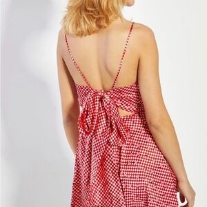 NWT Glamorous Brand Red and White Cherry Checkerboard Playsuit Romper XS